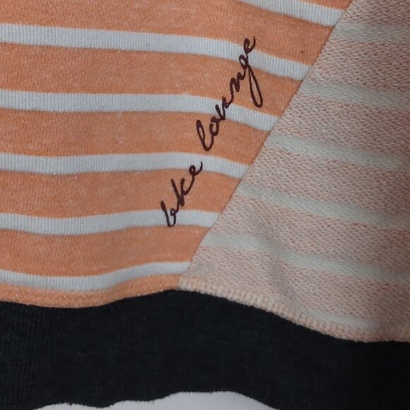 BKE Lounge | Distressed Raw Edge Stripe Hoodie | Size M - Picture 6 of 10